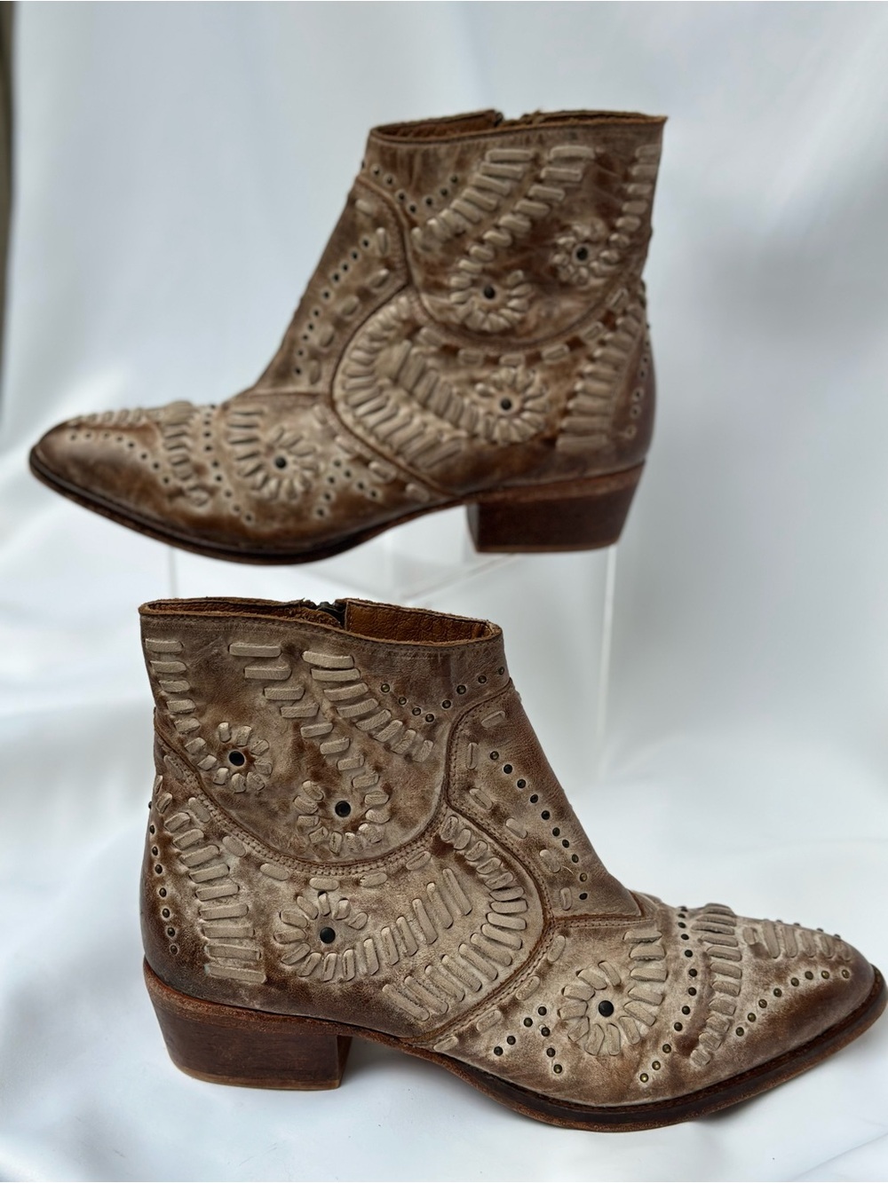 Matisse Fiesta Hecho A Mano Artisan Leather Western Boots 9.5 Brown